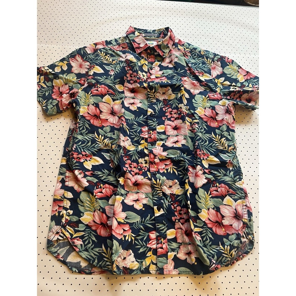 Denim & Flower Ricky Singh Hawaiian Floral Shirt Men's Medium Cotton